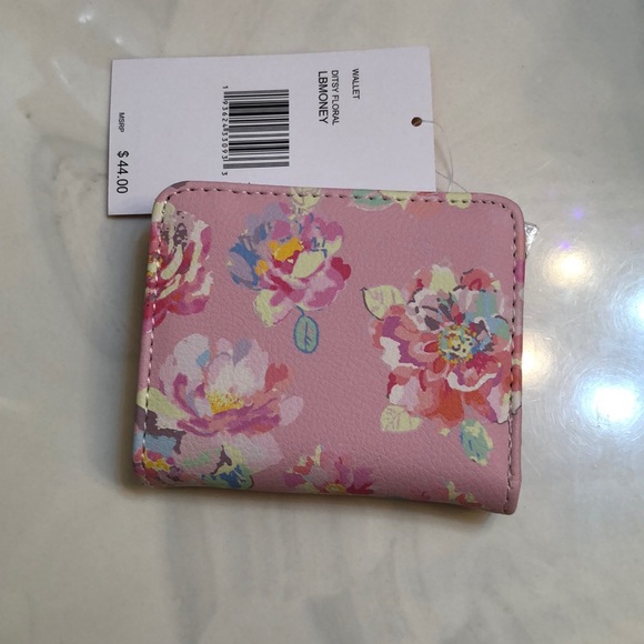 Betsey Johnson Luv Betsey Snap Card Wallet Pink Ditsy Floral Print NWT - Picture 3 of 13